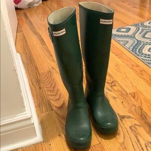 Green Size 8 Hunter Original Tall Rain boots